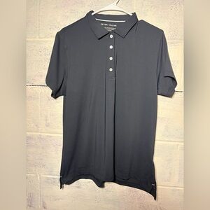 Peter Millar Black Performance Polo XL UPF 50 Golf Athletic Shirt NWT
